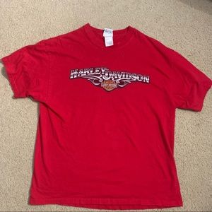 red vintage harley davidson tee shirt